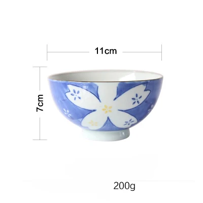 Японский HENGFENG под глазурью цвет 4,5 дюймов керамическая Бытовая рисовая чаша прекрасный ужин суп миска ложка - Цвет: bowl 5