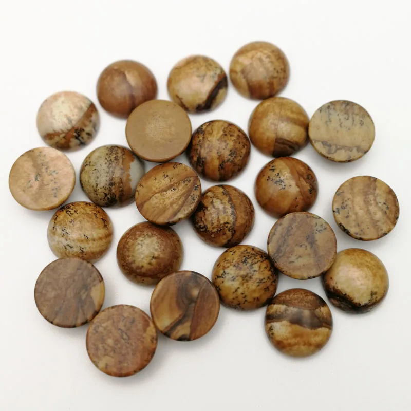 

Wholesale fashion natural picture stone beads charms 16mm round CAB Cabochon Beads 50pcs/Lot Free shipping