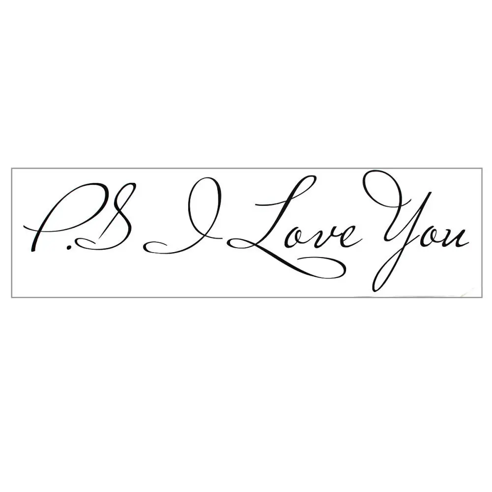 Aliexpress Buy Black P S I Love You English Words Quote Saying Waterproof Wall Sticker Valentine s Day Home Bedroom Decor Art from Reliable