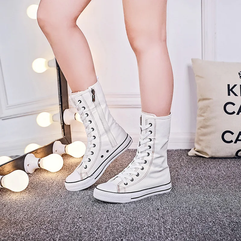 mid calf canvas boots