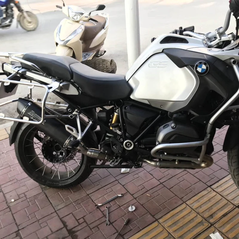Para 2013-2016 BMW R1200GS aventura tubo de escape de deslizamiento en la motocicleta de medio de 51mm Dual-salida cola escapar DB asesino