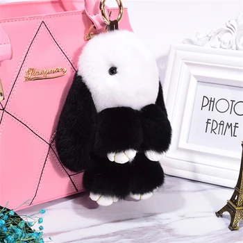 

Top 18-20cm Xmas Gift Play Dead Bunny Keychain Fashion Fur Rabbit Toy Doll Hanging Pendant Accessories Wedding Gifts For Guests