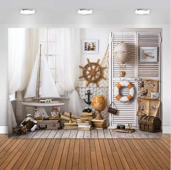 

Custom Children's birthday nautical party Photography backdrops Studio Photo backgrounds for photo photographers 5x7ft vinyl
