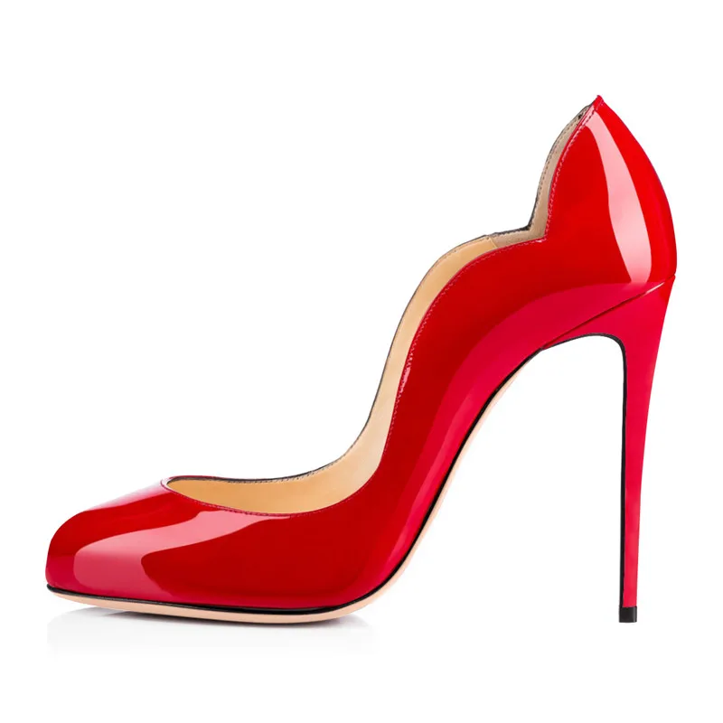 Onlymaker/ Брендовые женские туфли-лодочки на высоком каблуке модные туфли из лакированной кожи с круглым носком на Красной шпильке с леопардовым принтом размера плюс US5-US15