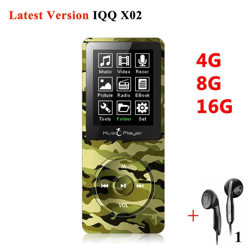 Мини MP3 плеер 16 ГБ с Встроенный динамик USB музыкальный Динамик MP 3 Player IQQ X02 mp 4