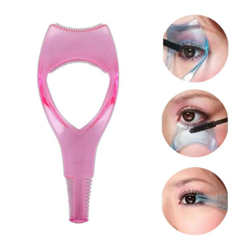 

1pc Eyelash Brush Curler 3 in 1 Mascara Applicator Guide Guard Eyelash Comb Cosmetic Brush Eyes Lash Curler Makeup Beauty Tools