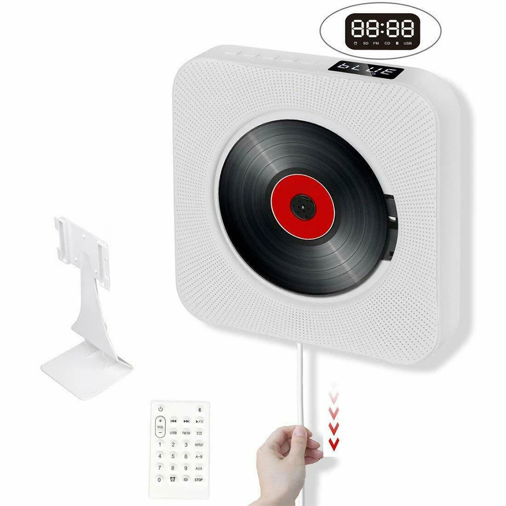 

Wall Mountable English Learning Home CD Player Fetal Education With Bluetooth Portable Audio Built In Speaker Pull Switch USB