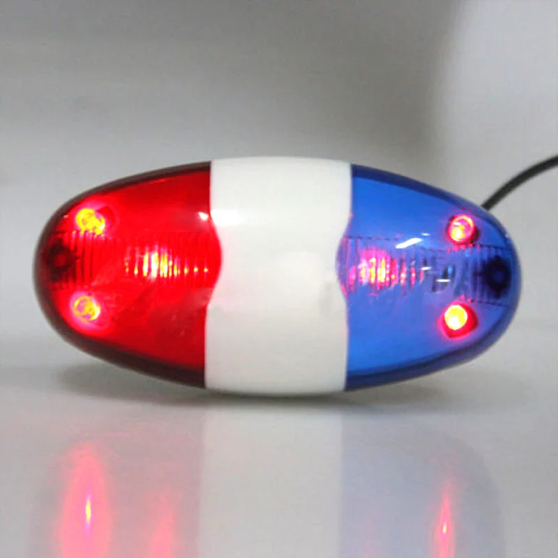 Best Bicycle 6 Flashing LED 4 Sounds Police Siren Trumpet Horn Bell Bike Rear Light B2Cshop 2
