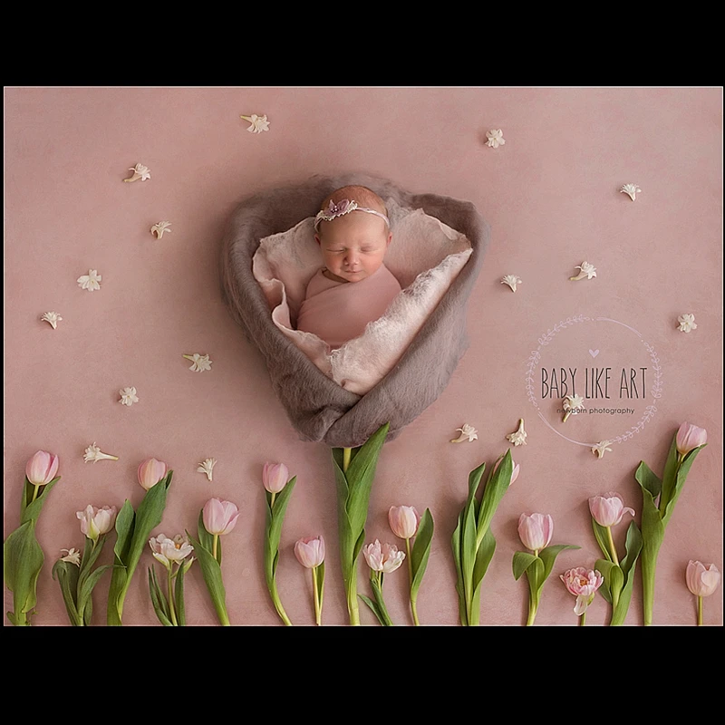 Plastic  Artificial Flowers Baby Photo Shoot For Studio Flokati Newborn Photography Props Basket Accessories Flower