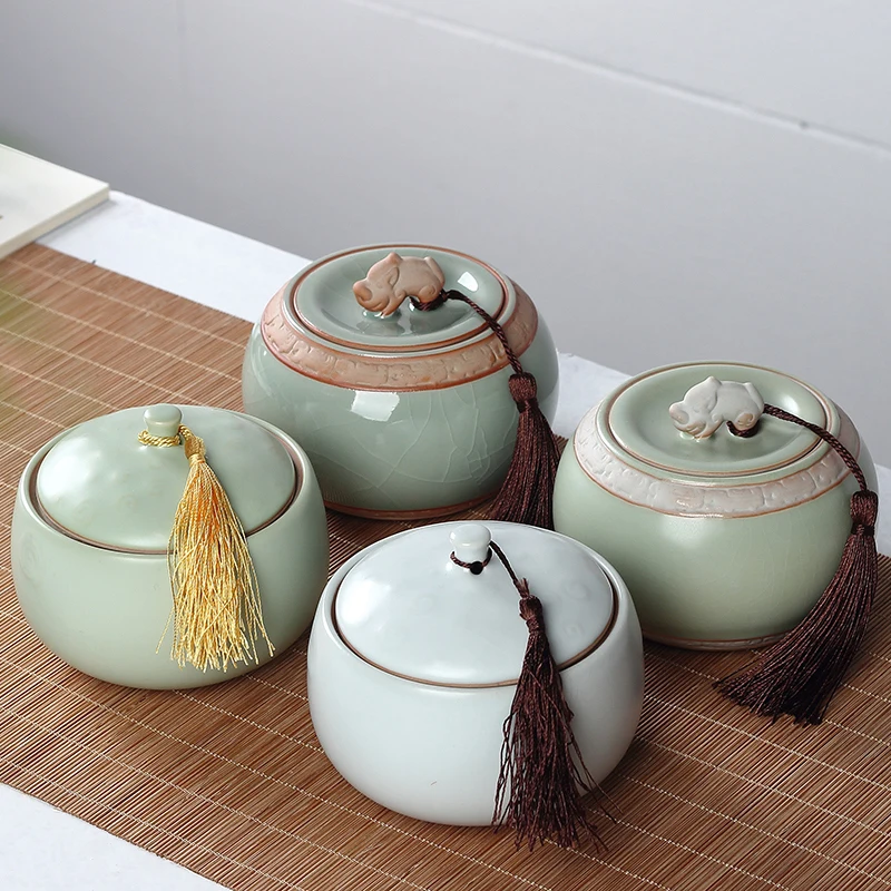 3D Lotus Theme Ceramic Tea Storage Box Tea Cans Ratro Candy Jar Food Container Mini Spices Storage Box For Kitchen End Table 3D Lotus Theme Ceramic Tea Storage Box Tea Cans Ratro Candy Jar Food Container Mini Spices Storage Box For Kitchen End Table