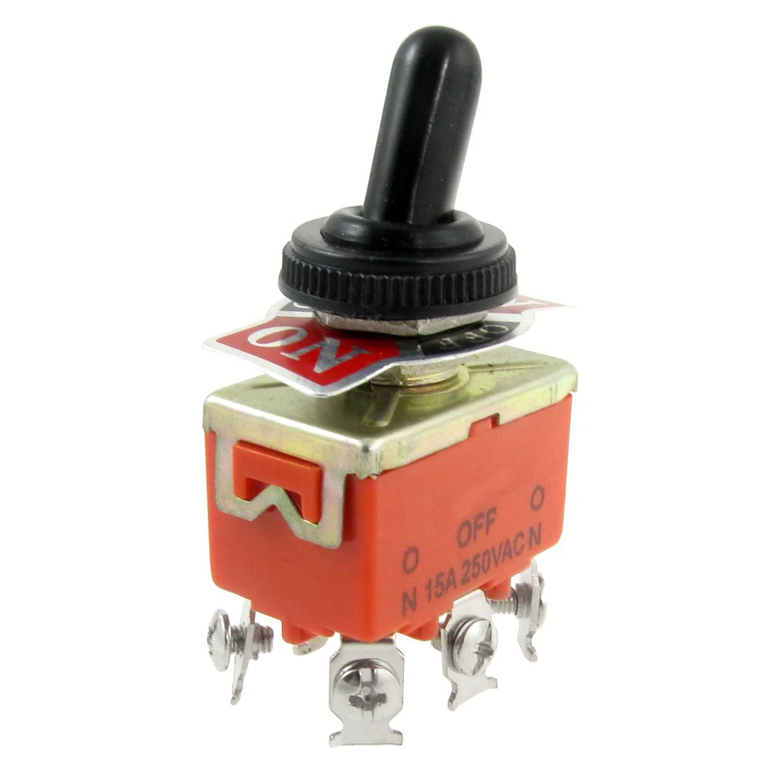 AUSD New 15A/250VAC on/off/on 3 Position DPDT Toggle Switch with Waterproof Bootin Switches