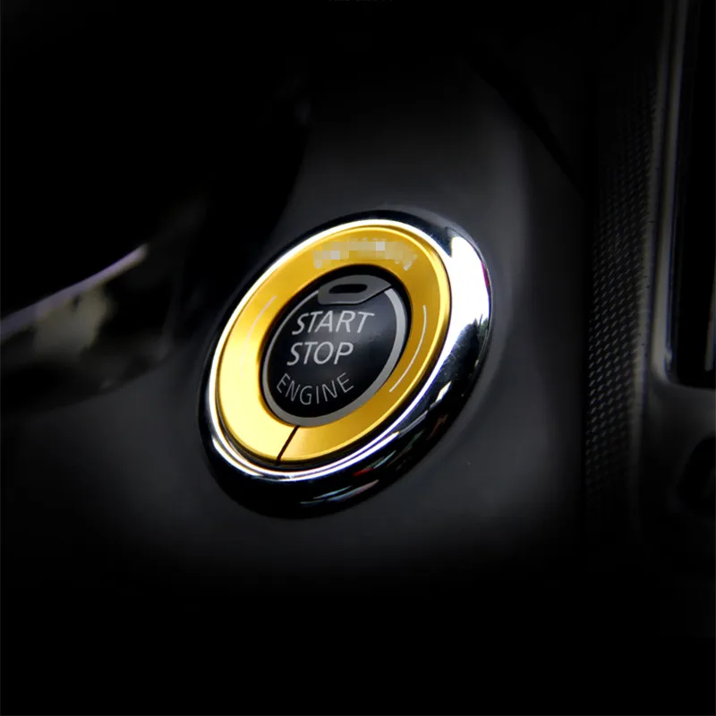 5 colores de la cubierta de la llave de inicio de la etiqueta engomada del coche para las piezas interiores de la decoración del coche 5 colores de la cubierta de la llave de inicio de la etiqueta engomada del coche para las piezas interiores de la decoración del coche