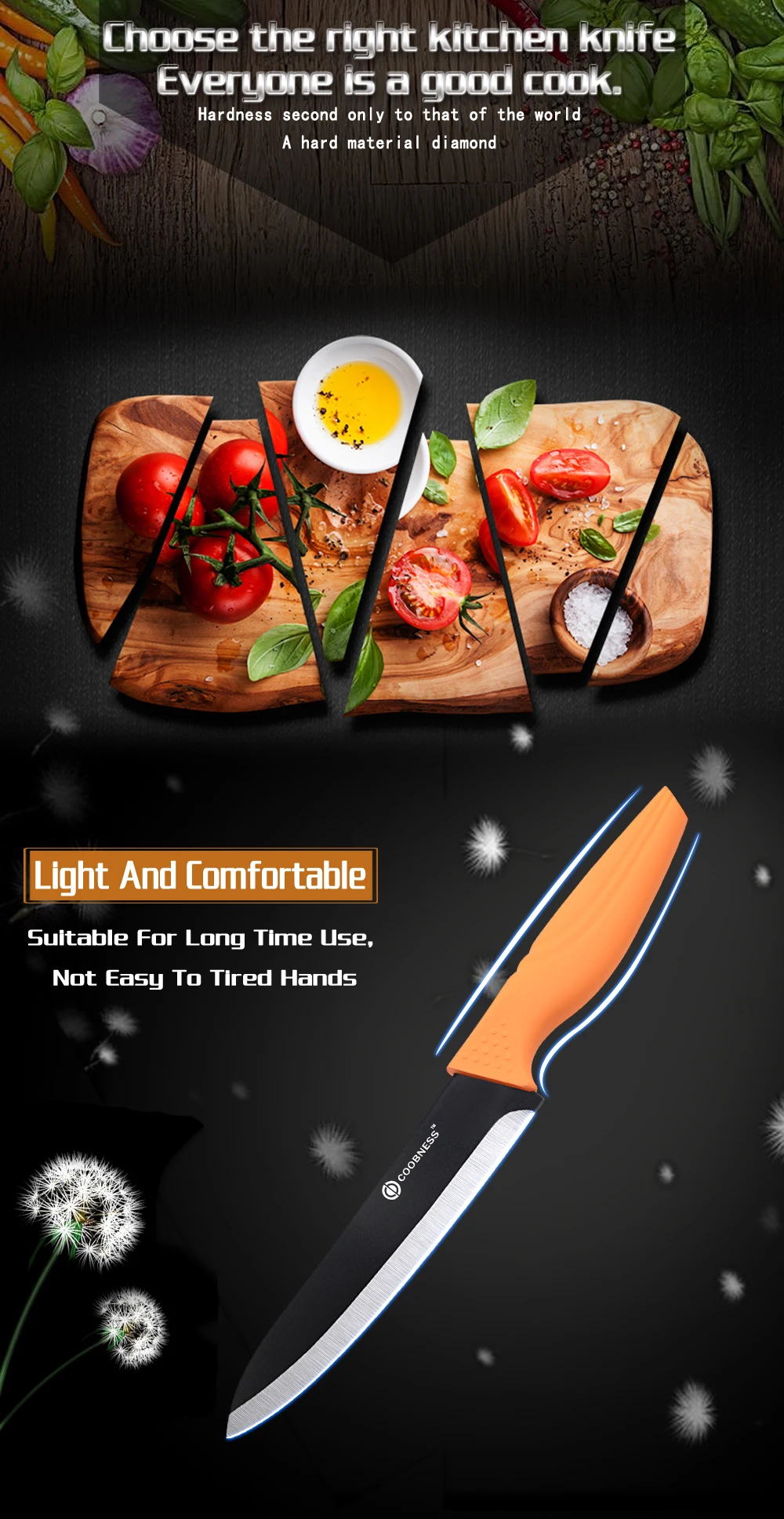 Кухонные ножи от бренда COOBNESS, 2 шт, керамический нож, разноцветная ручка, черное лезвие, нож для очистки фруктов, нож для нарезки, инструмент для приготовления пищи