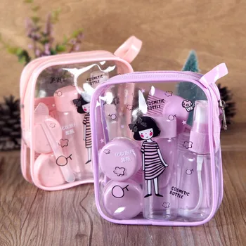 

NEW 8Pcs Mini Plastic Travel Transparent Bottle Empty Make-up Cosmetics Container Eyeshadow Makeup Face Cream Jar Pot Bottle