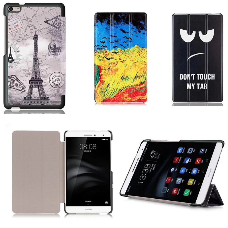 

CY Luxury Fashion PU Leather Stand Case for Huawei Mediapad (T2 7.0 Pro) PLE-703L Tablet Cover  Printings Protective Shell Cases