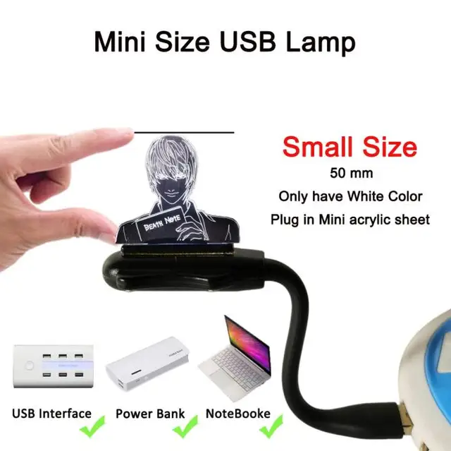 Death Note Yagami Light 3D LED Night Light 7 Color Table Desk Lamp Home