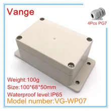 Рекламная посылка, Инжекторная IP65 водонепроницаемая ABS пластиковая коробка для проекта с 4 шт PG7 Водонепроницаемая проволочная втулка 100*68*50 мм