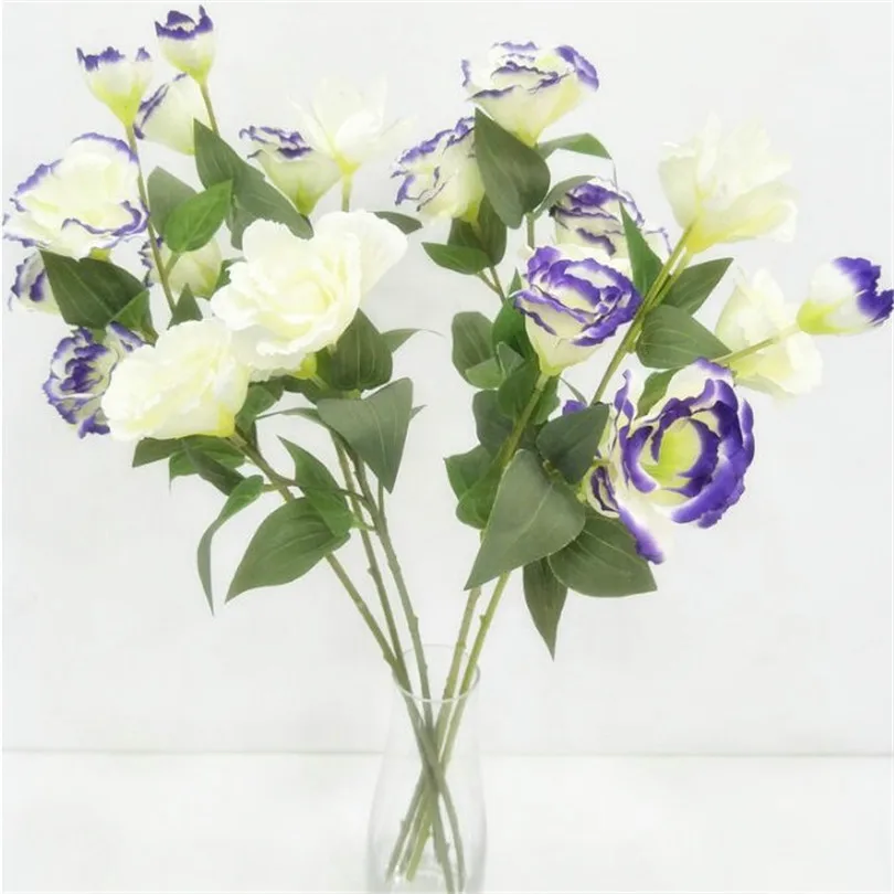 Искусственные Искусственные цветы Эустома грандифлорум с четырьмя головками для свадьбы, домашнего декора, 11 шт