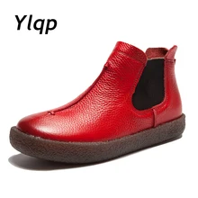 2019 Women England Style Brand New Women Genuine Leather Flat Boots Shoes For Lady Autumn Ankle Boots Winter Retro Martin Boots 2019 Women England Style Brand New Women Genuine Leather Flat Boots Shoes For Lady Autumn Ankle Boots Winter Retro Martin Boots