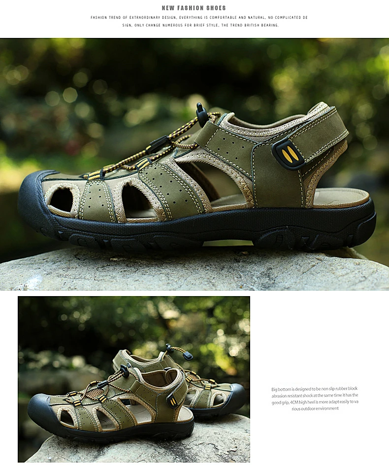 Русский склад Clorts летние сандалии для Для мужчин PU легкие пляжные сандалии быстросохнущие сандалии для прогулок SD-206