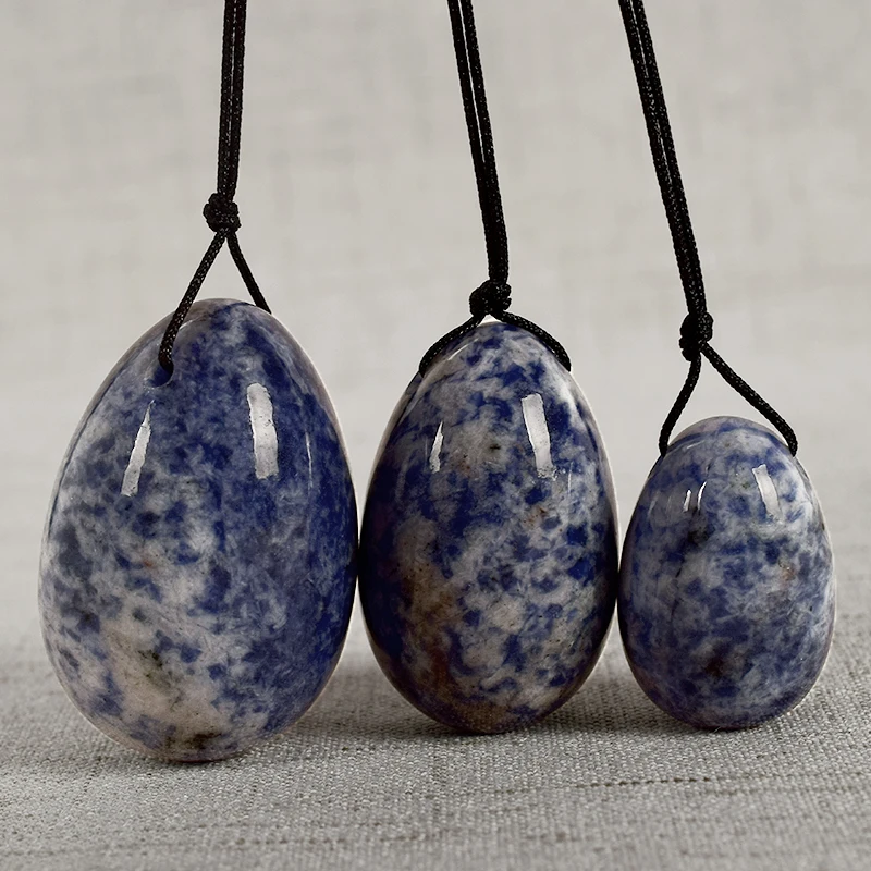 3pcs Natural Sodalite Yoni Egg Kegel Exercise Pelvic Floor Muscles Vaginal Massage Stone | Красота и здоровье