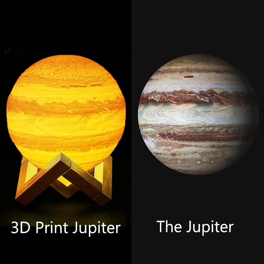 СВЕТОДИОДНЫЙ ночник в виде Луны с 3D рисунком юпитерская лампа аккумулятором и