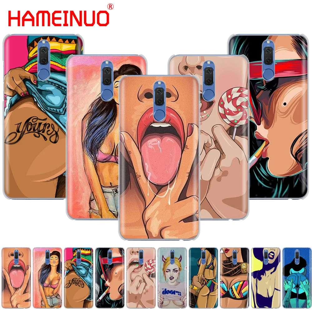

HAMEINUO hot flirt sexy girl Cover phone Case for Huawei NOVA 2 2S 3e PLUS LITE p smart 2018 enjoy 7s mate 7 8 9 10 pro