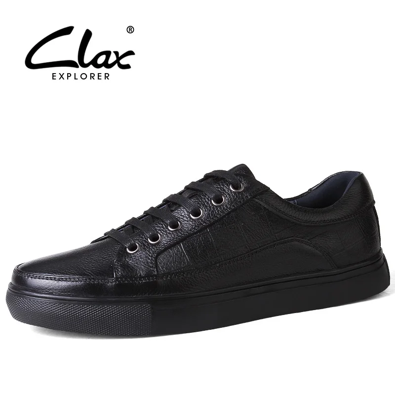 

CLAX Men's Spring Shoes 2018 Autumn Men Casual Leisure Shoe Genuine Leather British Flats Designer Fashion Footwear Large Size