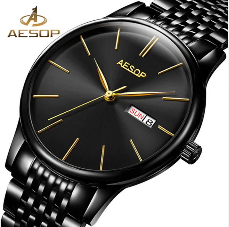 

New AESOP Dress Watch Mens Automatic Mechanical Sapphire Crystal Wrist Wristwatch Stainless Steel Male Clock Relogio Masculino