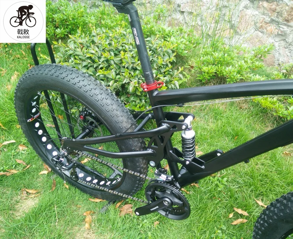 Sale Kalosse 190mm rear hubs  26*4.0 tires  Hydraulic brakes  M390  snow bike  Full suspension  mountain bike 27 speed 5