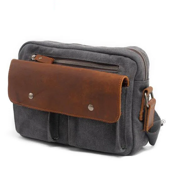 

2016 new casual style men's canvas shoulder bags with strap office bag men with cell pehone pocket men's bag