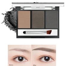 Женский модный бренд 3 цвета Профессиональная пудра/тени для макияжа Порошковые тени для бровей усилитель палитры с концом кисти комплект