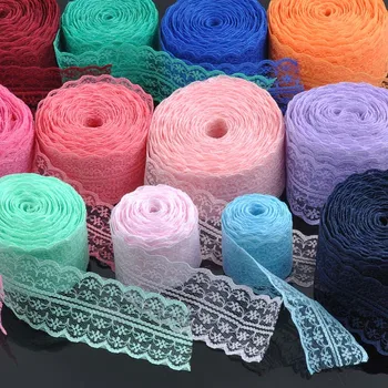 

40mm width Inelastic Embroidered Lace Fabric Trim Ribbon Tape Garment Accessories for wedding decoration 10yard/lot DIY CP0335