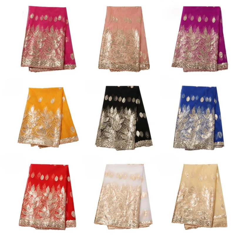 

Embroidered African Lace Fabric With Glitter Sequins For Party Dress Formal Wedding Dress Fabric Sewing Supplies