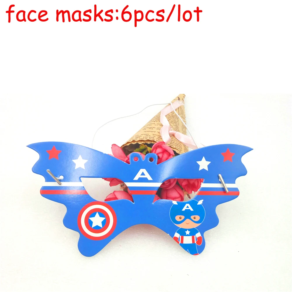 Captain America Theme Tableware Set Birthday Party Decoration Kids Balloons Napkin Cups Tablecloth Flag Straw Party Supplies