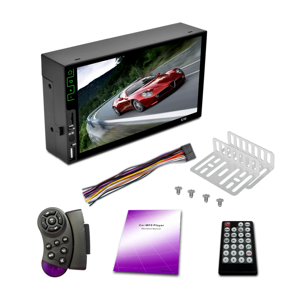 

7" Automagnitola 2 Din HD BT Car MP5 Player Stereo Audio RDS AM FM Radio Tuner Steering Wheel Remote Control for mazda jetta