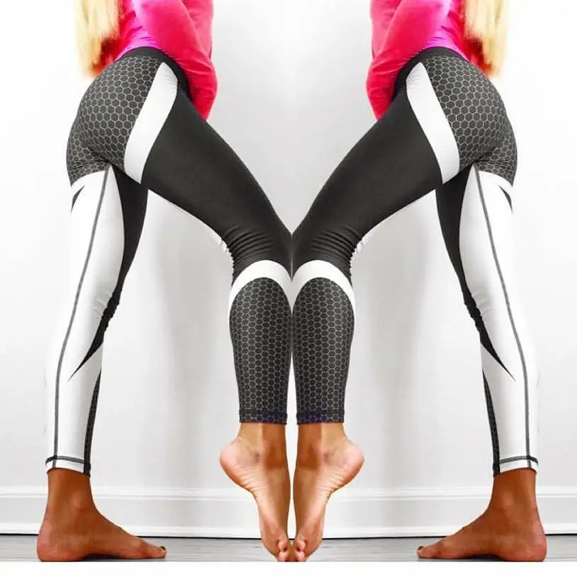 

ZOGAA Cross-border European And American Geometric Honeycomb Digital Printing Hip High Waist Sports women Leggings