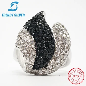 

vintage rings silver real 925 sterling jewelry for women rose gold with stone zircon solid elegant