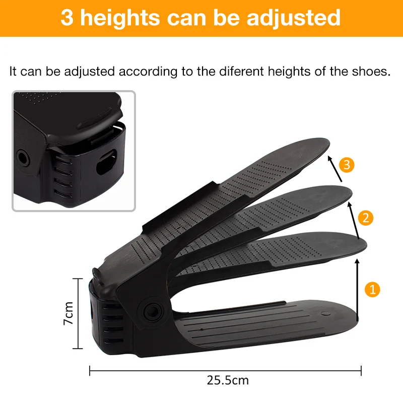 10pcs Durable Colorful Adjustable Shoe Organizer Footwear Support Storage Shoe Rack Stand Space Saving Cabinet Closet Stand Shoe