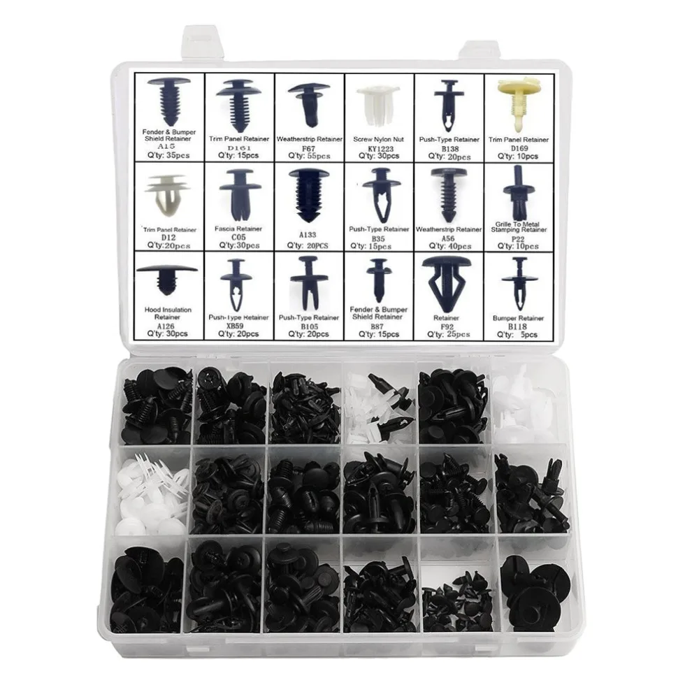 

415Pcs Car Push Retainer Kit Pin Rivet Trim Clip Assortment Kit For Ford for Toyota for Honda with Plastic Storage Case