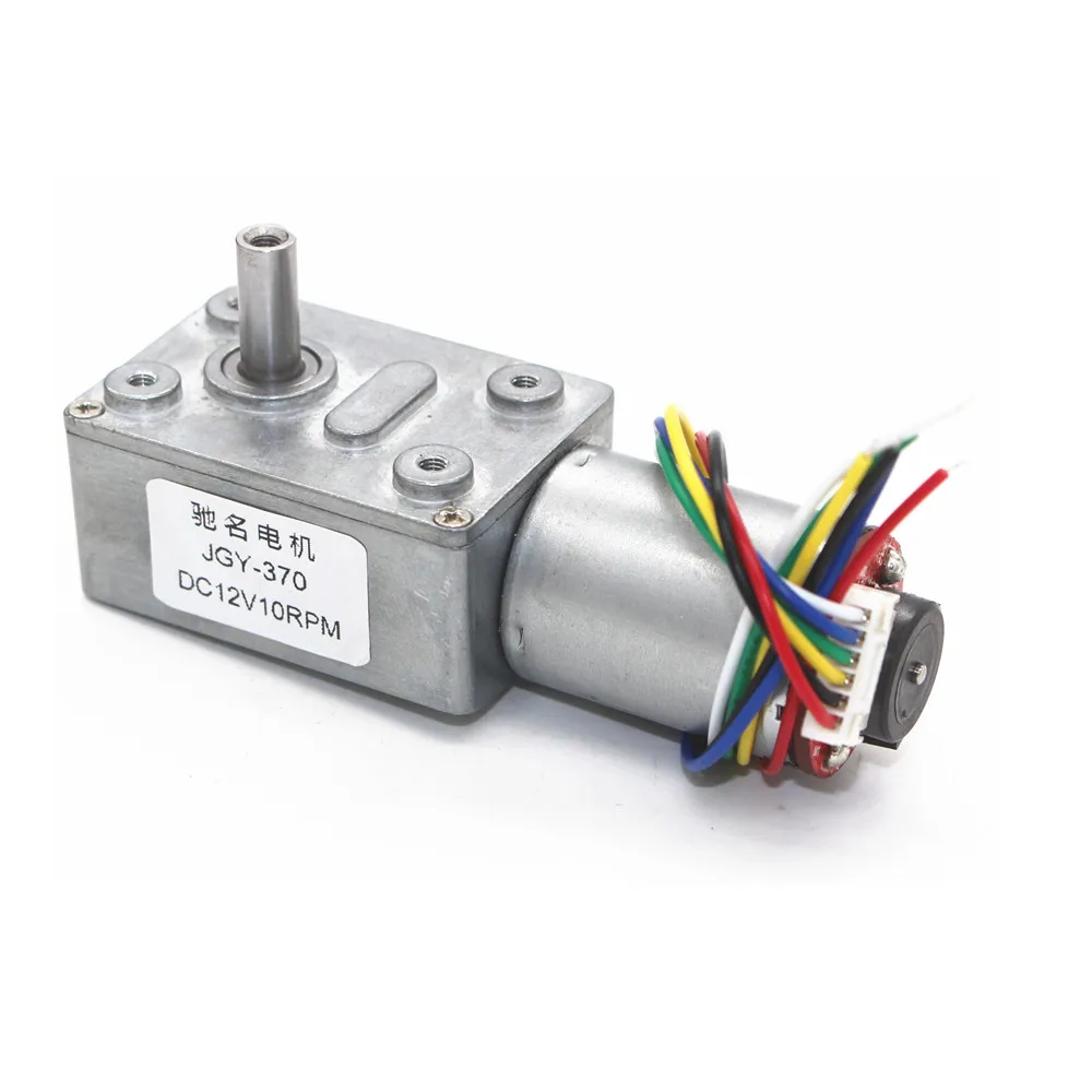 Comprar DC6V 12V 24V 2rpm a 150rpm de alta velocidad de par de alta caja de cambios de Metal completo codificador Turbo Motor de engranaje sin fin