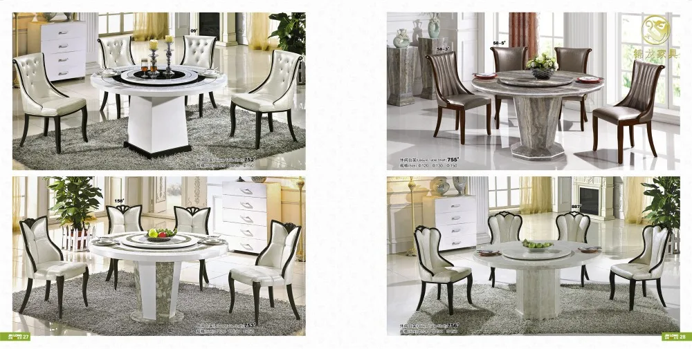 Современная мебель для столовой мраморный обеденный стол+ кожаные стулья
