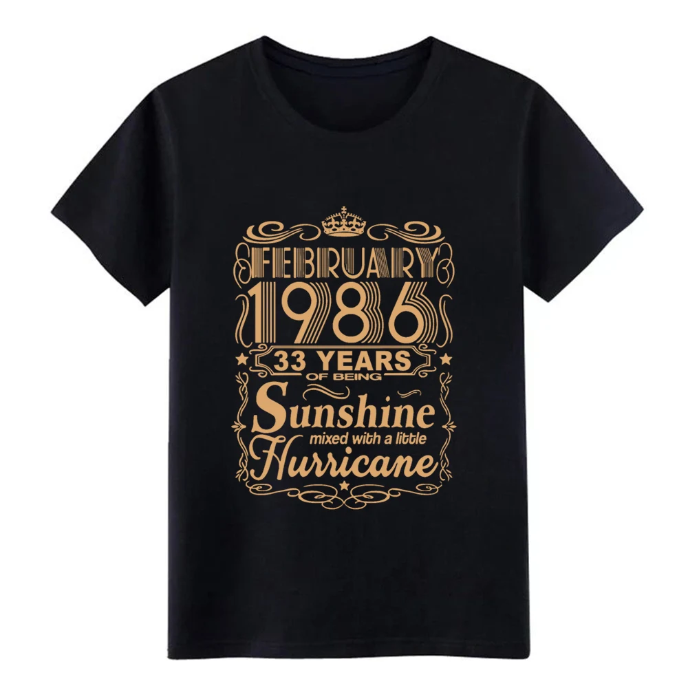 February 1986 33 years of Been sunshine Смешанная футболка дизайнерская хлопковая одежда с