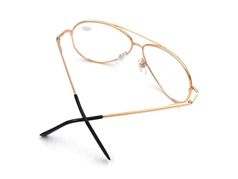 Бифокальные очки пилота для чтения для женщин золотые мужские весенние ноги двойной луч дальнозоркости увеличительная линза для очков пожилых мужчин зрение L3