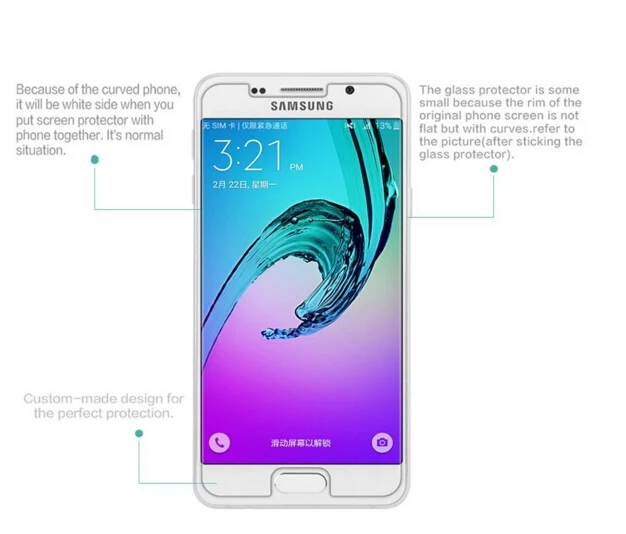 Защитное стекло для Samsung A5 2016 закаленное пленка Galaxy защита экрана твердость 9H