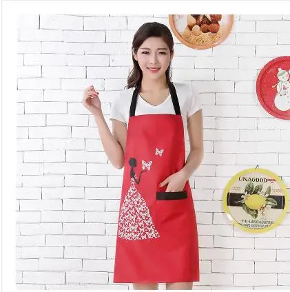 

Home Creative cute cartoon kitchen apron MM fashion waterproof and waterproof adult hoodie nail tea shop overalls