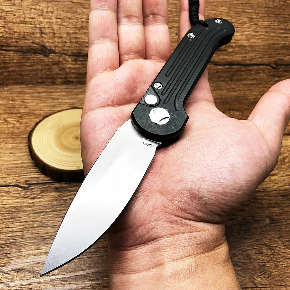 Comprar BMT OEM Flipper supervivencia cuchillo plegable Elmax Blade mango de aluminio Equipo al aire libre táctico Camping caza EDC herramienta cuchillo de cocina
