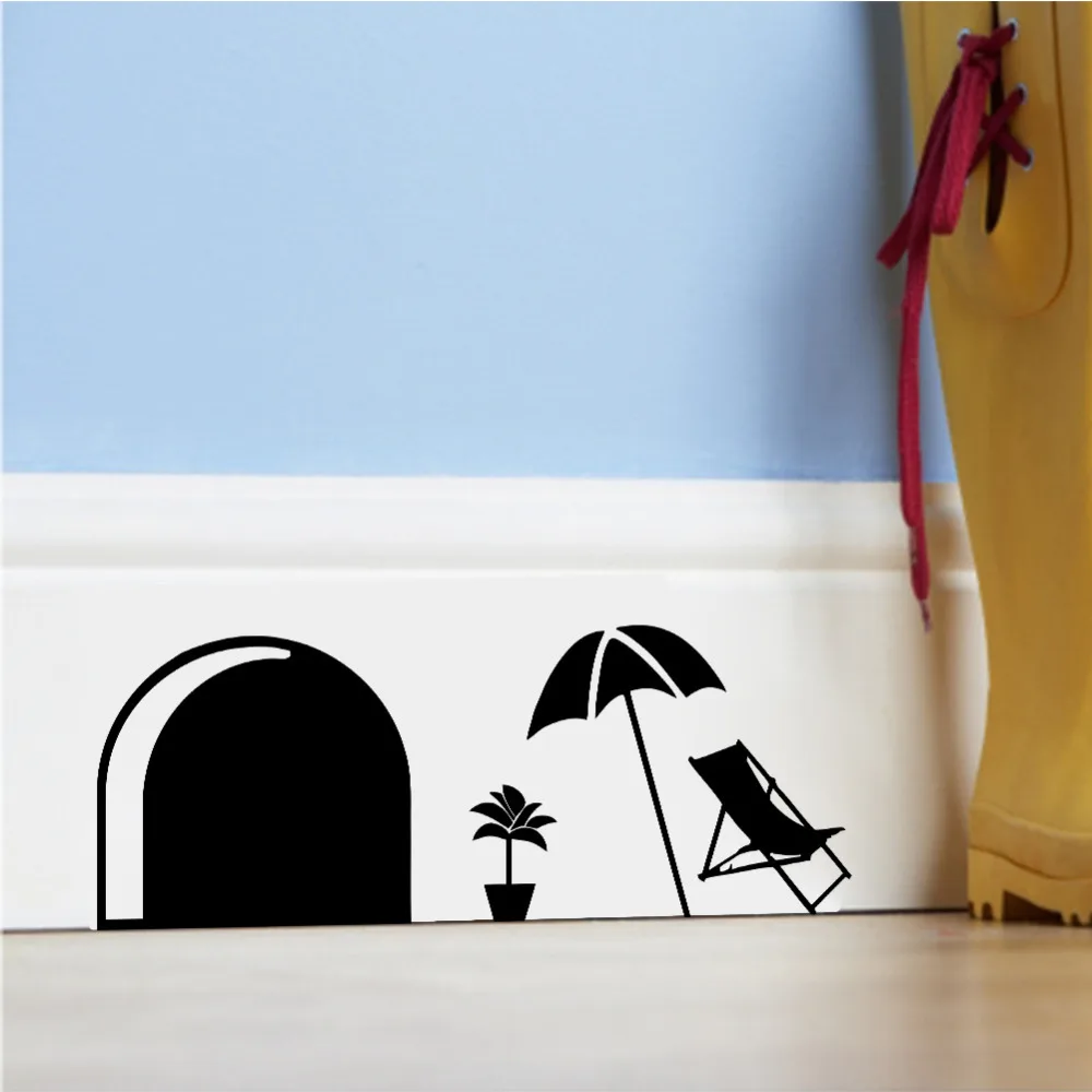 

cartoon mouse rats hole for kids room wall Stickers decals decorative stickers Tree Flower wall murals