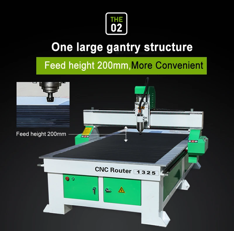 3.2KW CNC маршрутизатор 1325 деревообрабатывающий гравировальный станок 1300 мм * 2500 мм