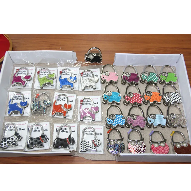 25 PCS Mixed 17styles Animals Metal Foldable Bag Hanger Table Purse Hook Bag HolderBag Hanger